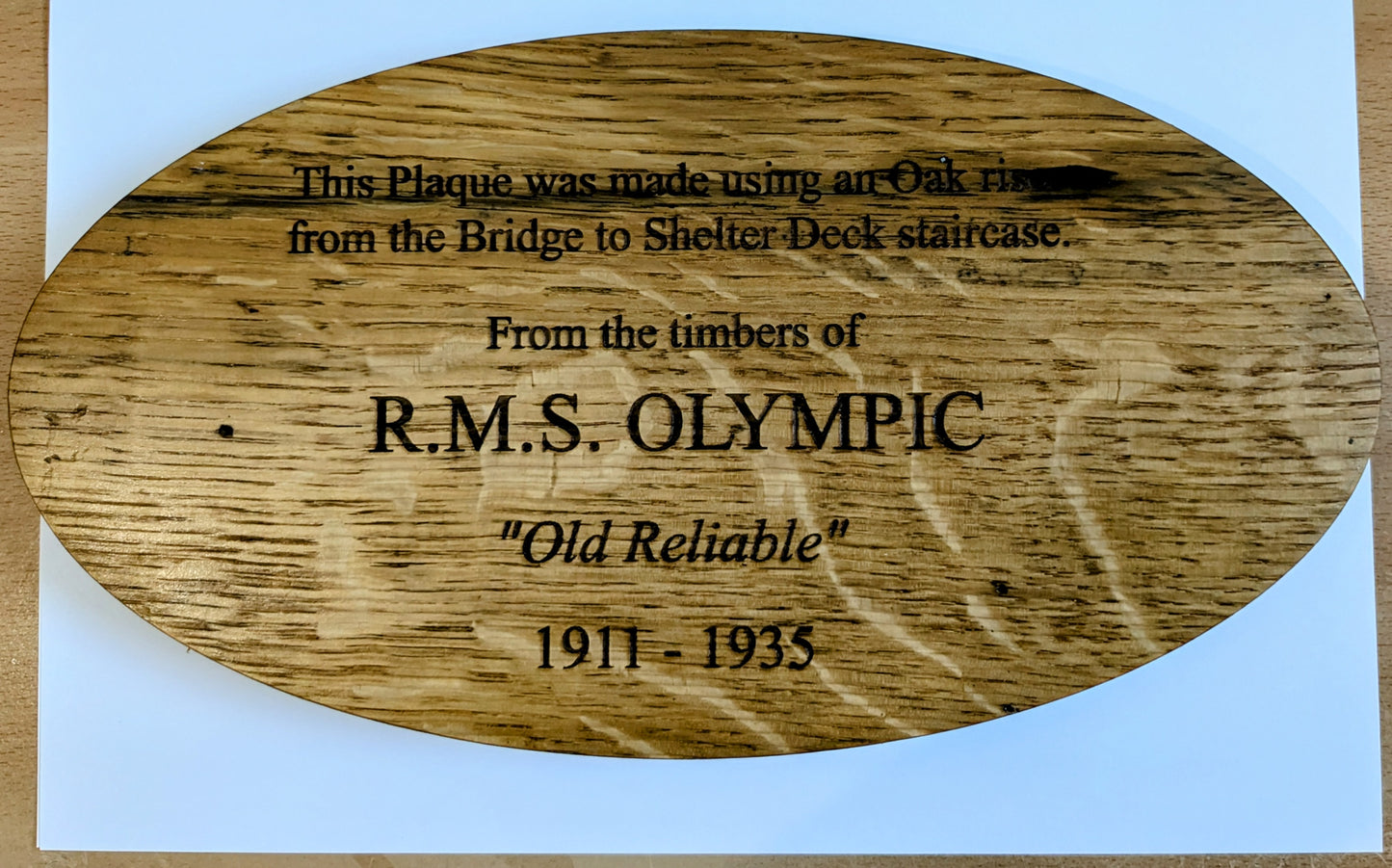 R.M.S. OLYMPIC H&W Plaque
